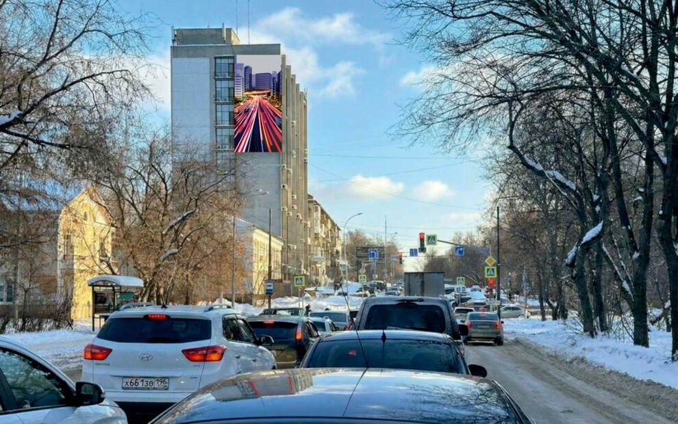 <span style="font-weight: bold;">Медиафасад по адресу: г.Екатеринбург,&nbsp;ул. Комсомольская — ул. Первомайская (УрФУ)</span>